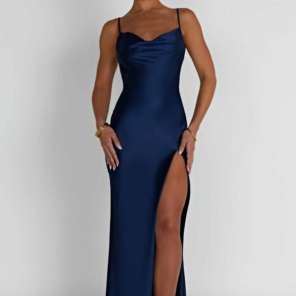 CELESTINA MAXI DRESS - NAVY - Picture 3 of 4